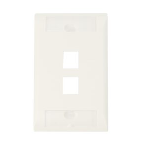 COMMSCOPE 1-2111037-3 Faceplate Kit, labeled, 1-gang, 2 port,  alpine white