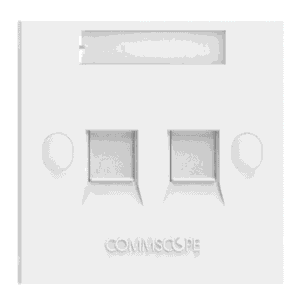 COMMSCOPE 235001-2 Faceplate Kit, labeled, 1-gang, 1 port, with shutter, signal white