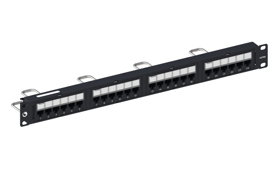 COMMSCOPE 760162800 | UNP-6A-DM-1U-24 Unshielded Distribution Module Panel, Cat 6A, 1U, 24 port, Black