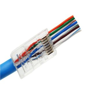Cat5e Cat6 Pass Through Shielded RJ45 Connector