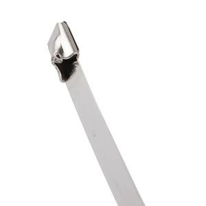 Chrome 12" Stainless Steel Header Wrap Straps Self Locking Cable Zip Ties