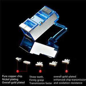 Cat5e Cat6 Cat6A Gold Plated RJ45 Connector