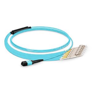 OM4 100gb MPO To 24*lc Breakout Cable Fiber Optic Jumper/Patch Cord