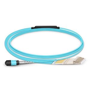 MPO Male To Male 12 Fibers OM3 50/125 Multi Mode Type A Fiber Optic Patch Cord