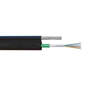 Outdoor 2/4/6/8/12/24 Core Central Loose Tube Fiber Optic Cable With Self-supporting Wire