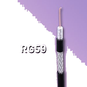 Coaxial Cable 75ohm RG59 For CCTV Cable Black Jacket Al Braiding