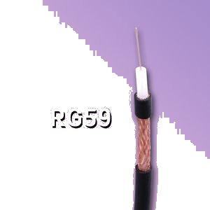 Coaxial Cable 75ohm RG59 For CCTV Cable Black Jacket CU Braiding