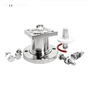 High Voltage 1-5/8" IF70 EIA to 60mm SQ Square 4 Hole Flange Mount Solder RF Coaxial Connector with Extended Insulation PTFE Pin