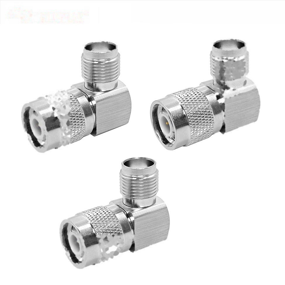 Low Loss RF Coax Connector TNC Male M Plug to TNC Female F Jack 90 Deg Right Angle Adapter for GPS Antenna Cable and RF System