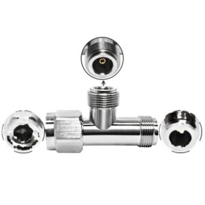 N Male to Dual N Female T Adapter Tee Connector 50 Ohm for RF Splitter Combiner Test Equipment and Antenna Feeder