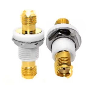 RF Adapter 12.4GHz Isolated Ground SMA Female to SMA Female Jack Bulkhead Mount Antenna Adaptor Connector with PTFE Insulator