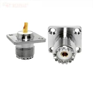 SO239 UHF Female 4 Hole Chassis Mount Connector Flange Panel UHF RF Coax Adapter Plug PL259 Solder Cup Coaxial Connector