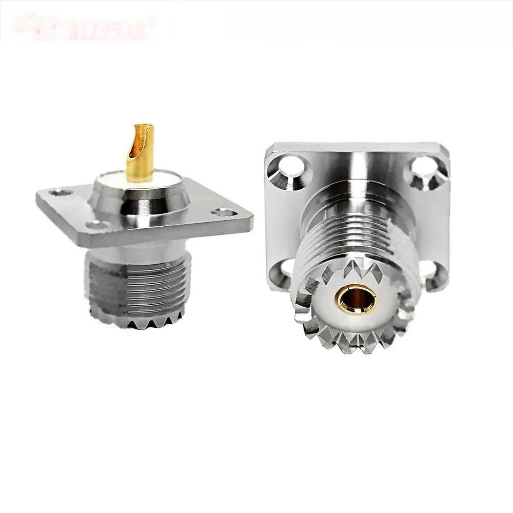 SO239 UHF Female 4 Hole Chassis Mount Connector Flange Panel UHF RF Coax Adapter Plug PL259 Solder Cup Coaxial Connector