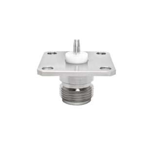 N Female 4-Hole Flange to QC Quick Connect Adapter Transition Plate Panel Mount Feedthrough for RF Unit Power Feed & Grounding
