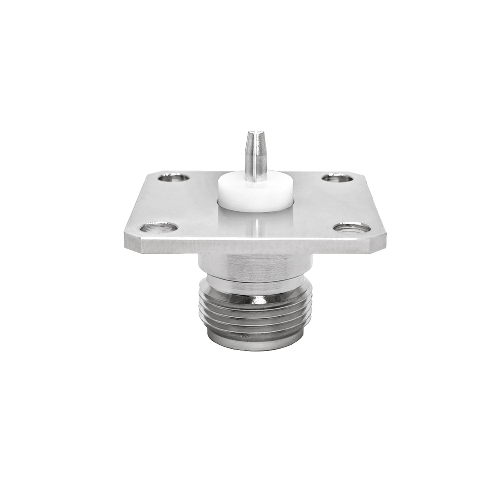 N Female 4-Hole Flange to QC Quick Connect Adapter Transition Plate Panel Mount Feedthrough for RF Unit Power Feed & Grounding
