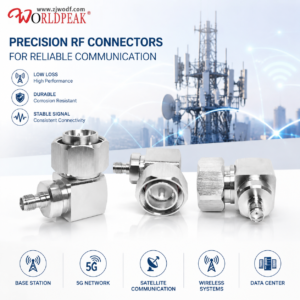 RF Coaxial Connector Adapter 50ohm Low PIM 4.3-10din Male Plug to SMA Female Jack Elbow for 5G Base Station DAS Antenna System