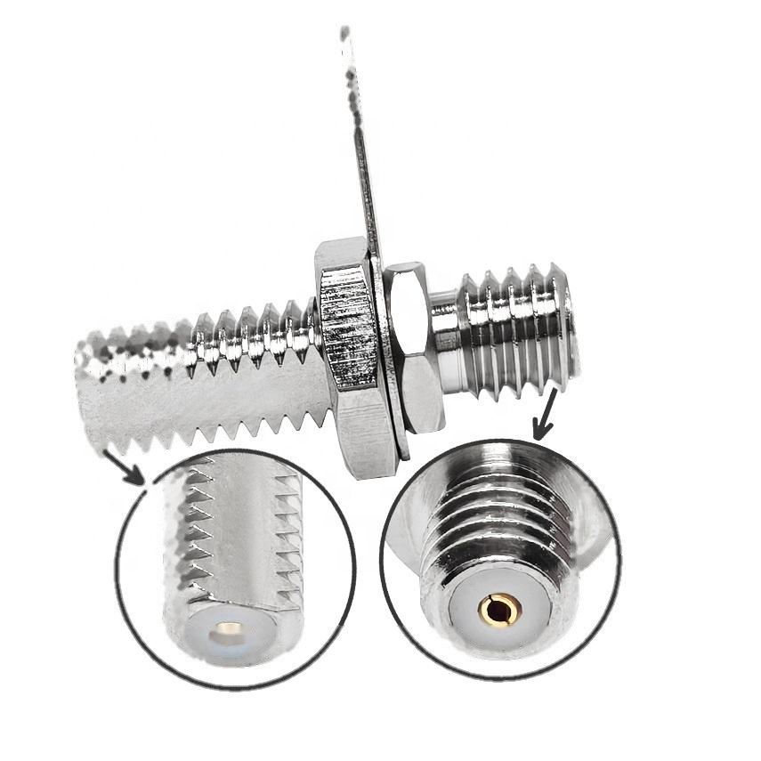 Microdot UNF 10-32 Female to Female Jack Bulkhead M5 L5 Connector Adapter with Nuts Washer for Acceleration Sensor Transducer