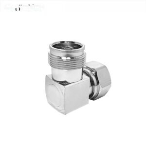 50Ohm Right Angle Low PIM 6G RF Coaxial Connector 4.3-10 Male to MINI DIN Female Adapter for 5G Base Station DAS Antenna System