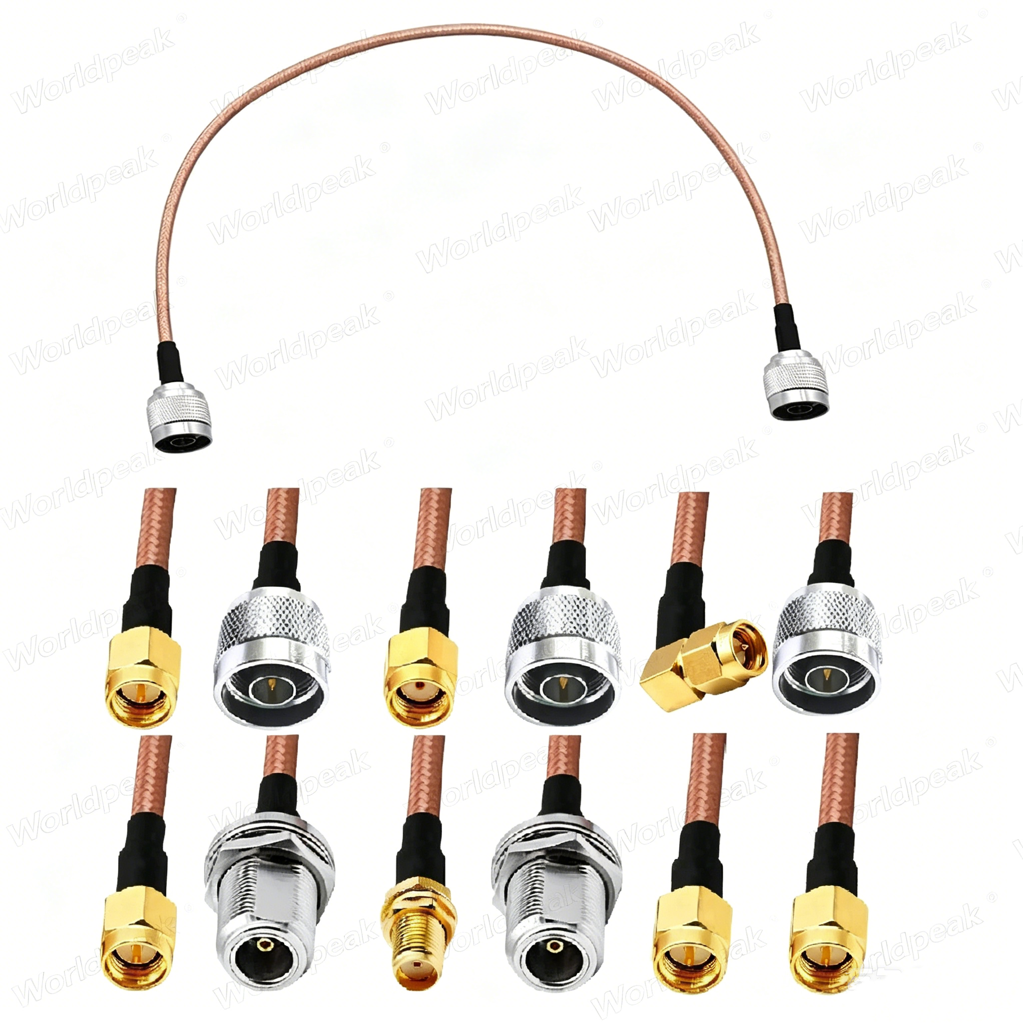 Jumper Antenna Pigtail TNC/SMA/BNC/N/UHF PL259 JK Adapter Male Plug to Female Jack for RG142/RG400 Rf Coaxial Cable Assembly