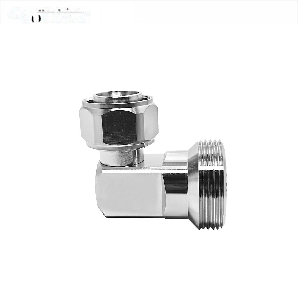 4.3-10 Male to 7/16DIN Female Adapter 6GHz 50Ohm Right Angle Low PIM RF Coaxial Connector for 5G Base Station DAS Antenna System