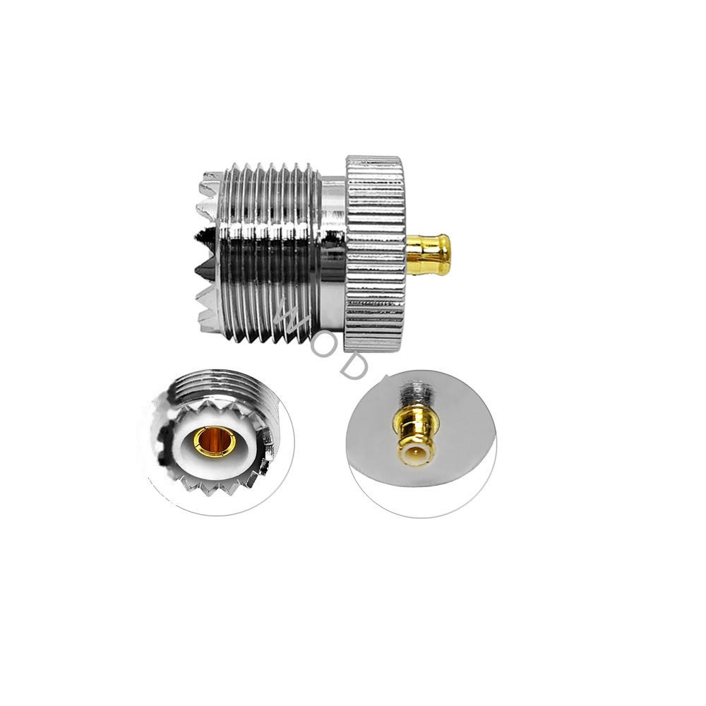 UHF Female SO-239 Jack to MCX Male Adapter DC-300MHz 50Ohm RF Coaxial Connector Straight for Ham Radio Antenna Test Equipment