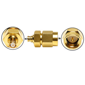 50Ohm Coaxial RF Connector Straight Gold Plated SMA Male to SMP Female Adapter DC-18GHz for Antenna RF Test Equipment Module