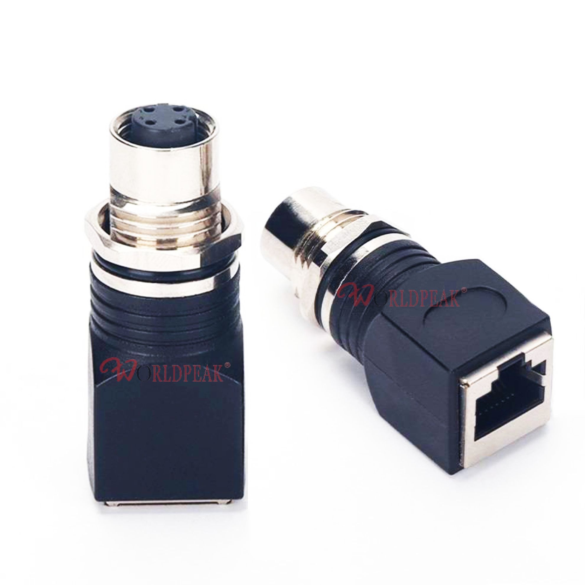 Ethernet Encoding M12 4Pin to Connector RJ45 Male/Female Plug Bulkhead Connector D Code Adapter for Industrial PCB