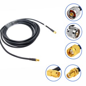 RF Crimp Connector Jumper Wire RP SMA Male to RPSMA Female for LMR195/LMR200/RG58 RF Coaxial Cable Assembly
