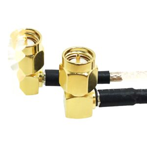 Extension SMA Male to SMA Male Right Angle Connector Cable RG316 Coax Jumper for Antenna Router WiFi Cable Network Analyzer