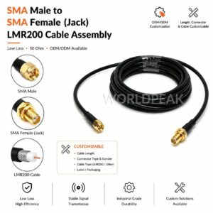 SMA Male to SMA Female Bulkhead with LMR200 Coaxial Cable Assembly RF Jumper for WiFi Antenna 4G Router & Test Equipment