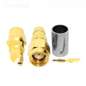 SMA Brass SMA Male Plug Crimp Crimping Straight for LOW Loss 240 H155 RG8X Ultraflex Coaxial Rf Coax Cable Connector