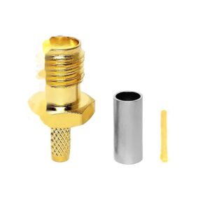 Gold Plating Brass SMA Female Jack Straight Connector Crimp Solder for RG316 RG174 LMR100 RF Coax Coaxial Cable