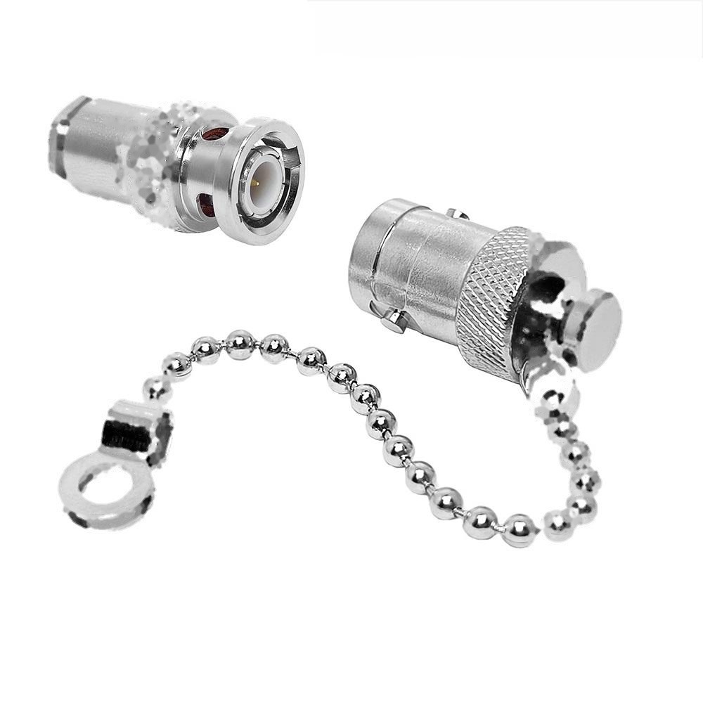 Full Brass Non-magnetic BNC Female Cap Cover for Male Connectors BNC Dust Caps with Chain Length 100mm for MRI