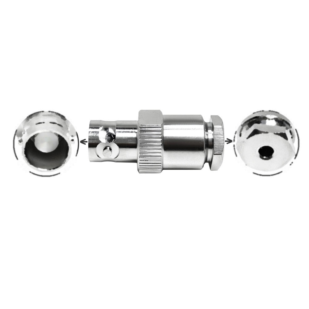 BNC Female Clamp Connector for RG178/U Micro Coaxial Cable Miniature for High-Frequency Test & Medical Equipment