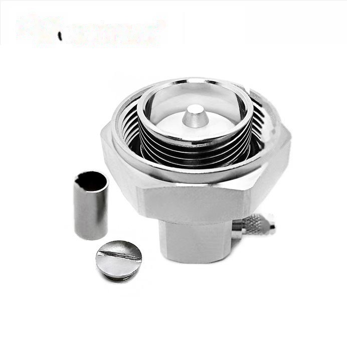 L29 7/16 Din Male Plug Right Angle R/A 90deg Crimp Solder Coaxial Connector for RG58 LMR195 LMR200 RG400 Coaxial RF Coax Cable