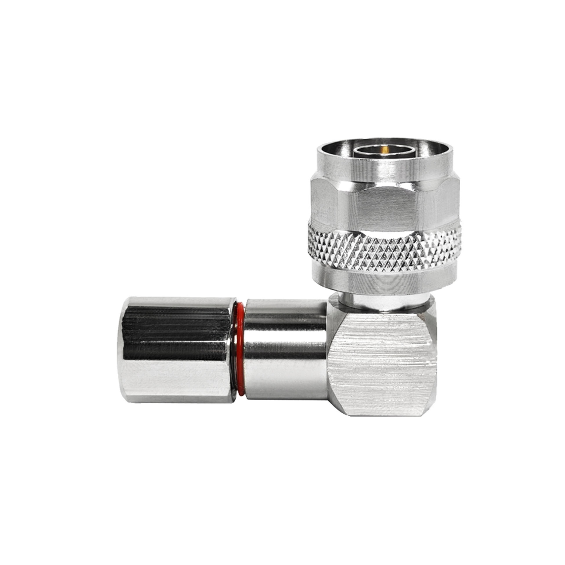 N Male Right Angle Clamp Connector for LMR300 & 5D-FB Cable 90 Degree Low Loss for 5G DAS Small Cell & In-Building Coverage