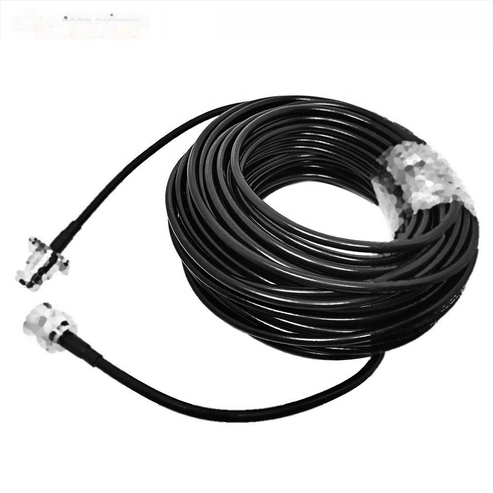 Custom RG58 RF Coaxial Cable Assembly N Male to N Female 4 Hole Flange Mount 50Ohm for Base Station Antenna Test