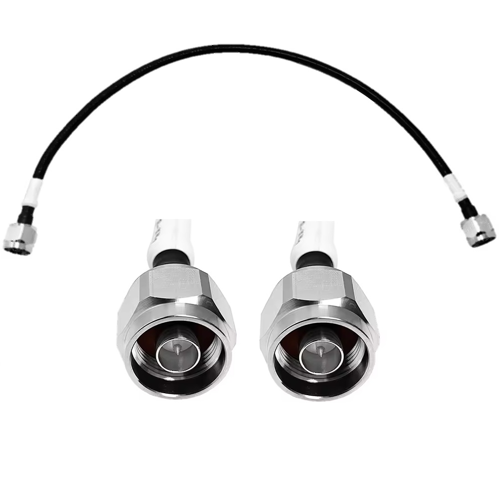 Radio Frequency Assembly N Male to N Male Straight Low Loss 1/4 Inch Superflexible Feeder Heliax Plenum Coaxial Jumper Cable