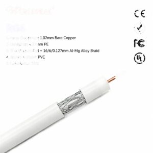 CE Certified RG6 Coaxial Cable for CATV Satellite TV Systems 75 Ohm Mass Production Custom Supply Solution