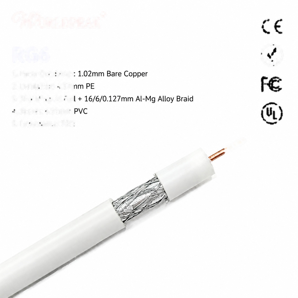 CE Certified RG6 Coaxial Cable for CATV Satellite TV Systems 75 Ohm Mass Production Custom Supply Solution