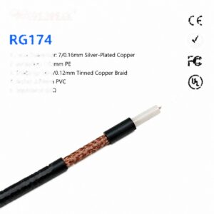 CE Certified RG174 Coaxial Cable for Mobile Communication Devices Mass Production Custom Wireless Solution