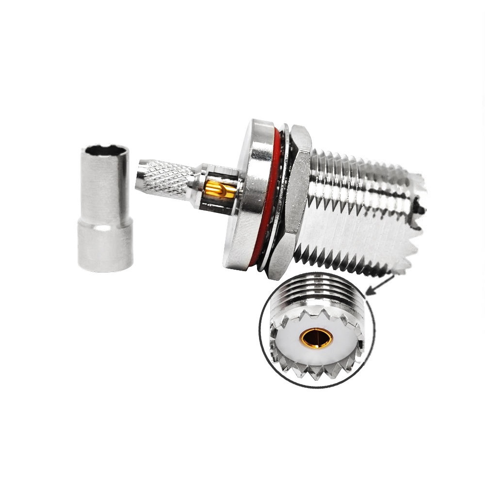 UHF FEMALE BULKHEAD CONNECTOR SO239 JACK for RG58 CABLE CONNECTOR for BASE STATION ANTENNA for HAM RADIO