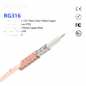 CE Certified RG316 PTFE Coaxial Cable for Testing Equipment High Reliability Customization Wire Solution