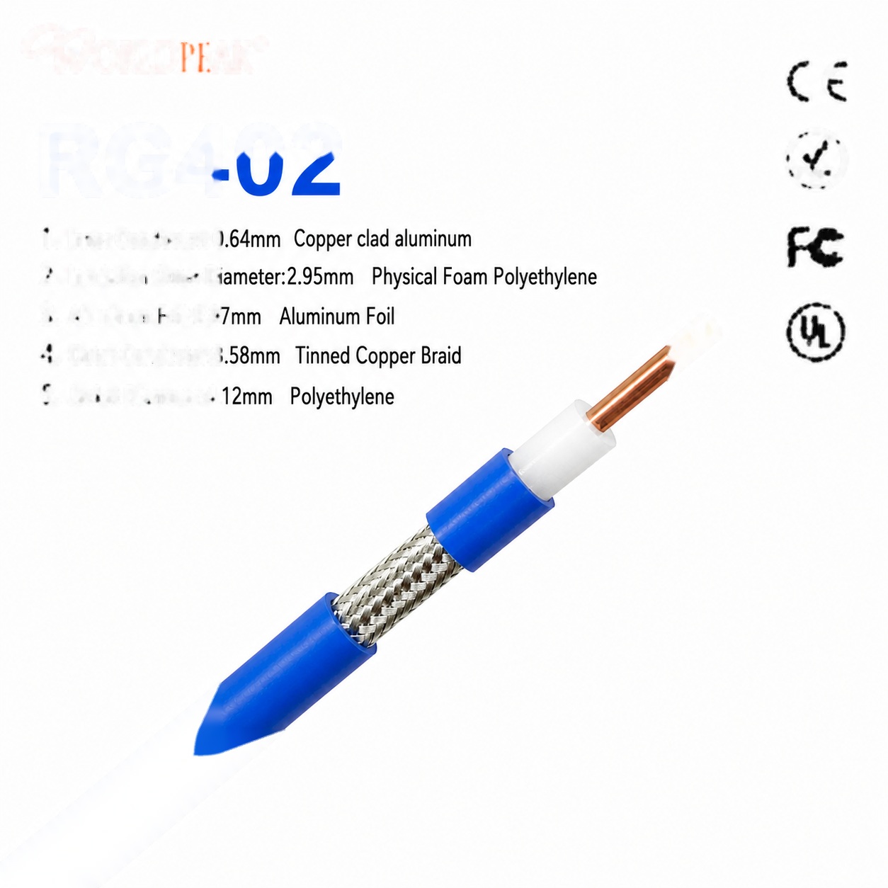 CE Certified RG402 Coaxial Cable for PCB Signal Transmission Semi Flexible Customizable Wiring Solution