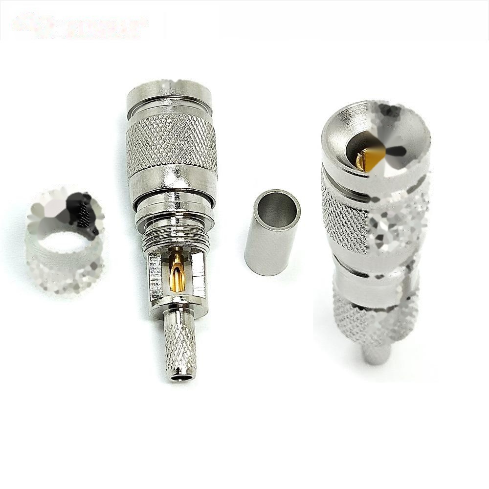 1.0/2.3 Straight Male Crimp SAA 1.0-2.3 Plug DIN Push-Pull Coax Connector for 75 Ohm Flex2 Flex3 BT3002 Coaxial RF Cable