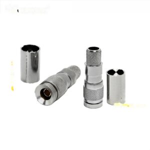 1.0/2.3 Straight Male Crimp SAA 1.0-2.3 Plug DIN Push-Pull Coax Connector for 75Ohm RG59 RG59/U 20awg Coaxial CCTV Cable