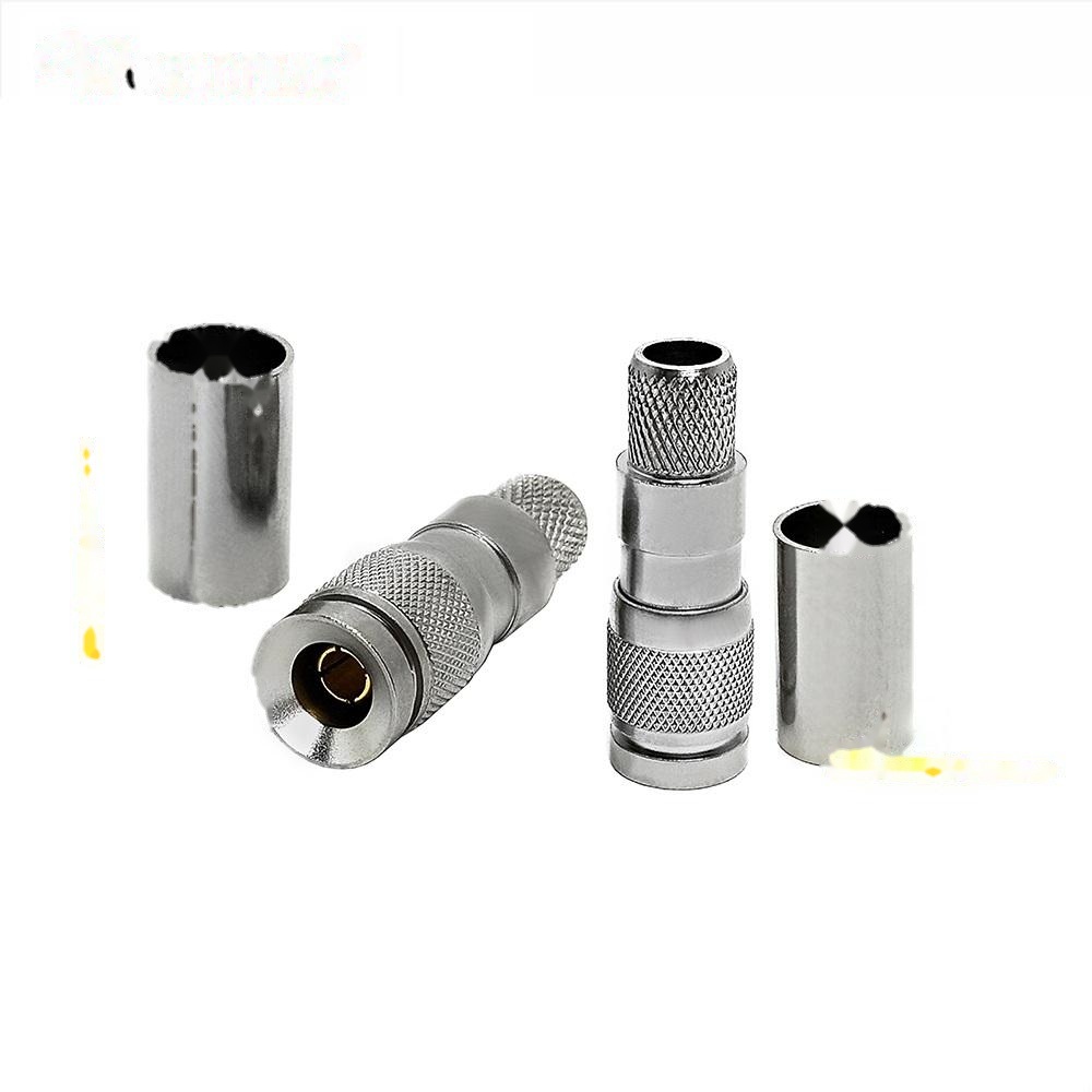 1.0/2.3 Straight Male Crimp SAA 1.0-2.3 Plug DIN Push-Pull Coax Connector for 75Ohm RG59 RG59/U 20awg Coaxial CCTV Cable