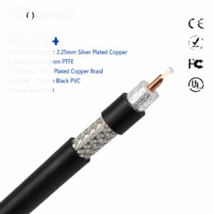 Worldpeak RG214 Double Shielded Coaxial Cable 50 Ohm High Frequency CE RoHS FCC UL94 RF Signal Solution