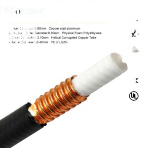 1/2 Inch Superflex RF Coaxial Cable PE Jacket 50Ω Low Attenuation Alternative to LDF4-50A Corrugated Feeder Coax Cable