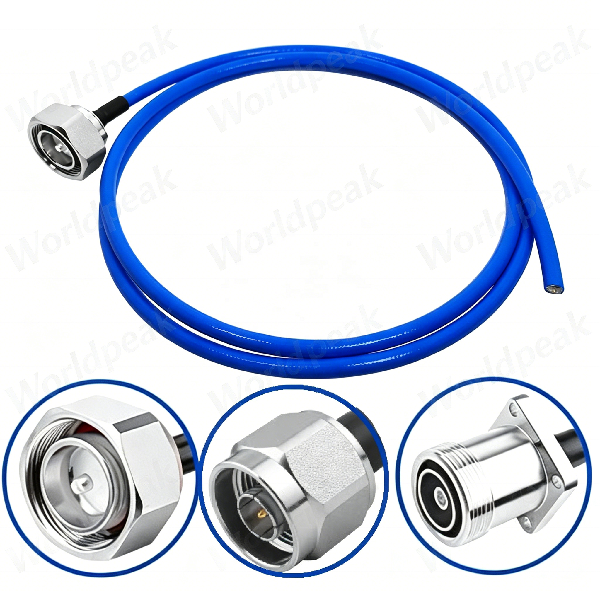 Jumper Cable 7/16 Din L29 Male Plug Connector to Open Free/Stripped End Rg401/0.250" Semi-Flexible High Power Cable